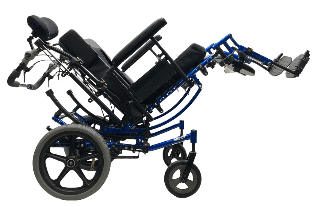 invacare solara 3g blue tilt-in-space manual wheelchair right side tilted
