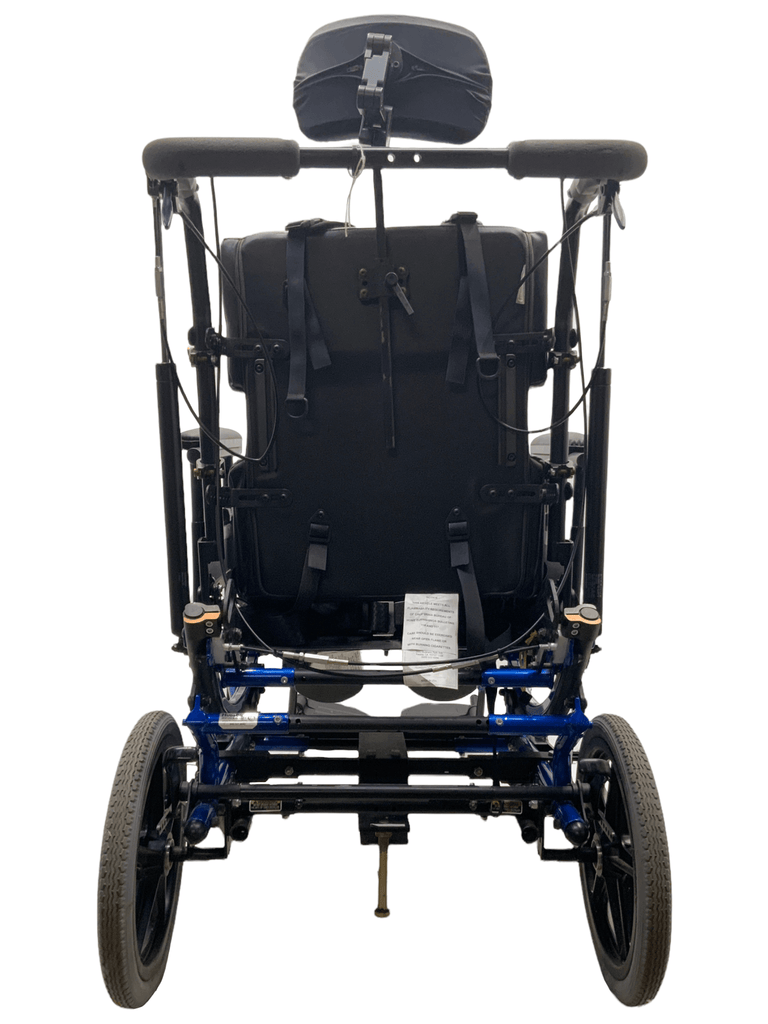 invacare solara 3g blue tilt-in-space manual wheelchair rear view