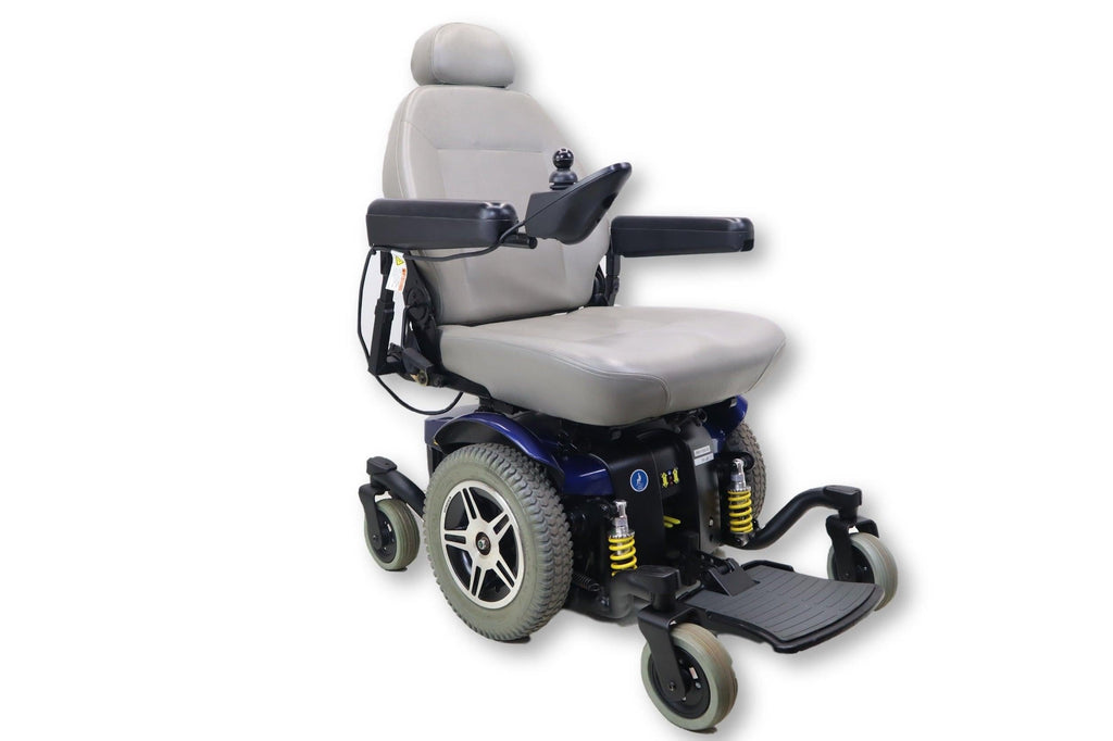 Jazzy 614 Electric Powered Wheelchair | 21" x 20" Seat | Pride Mobility | Sleek Blue Exterior-Mobility Equipment for Less