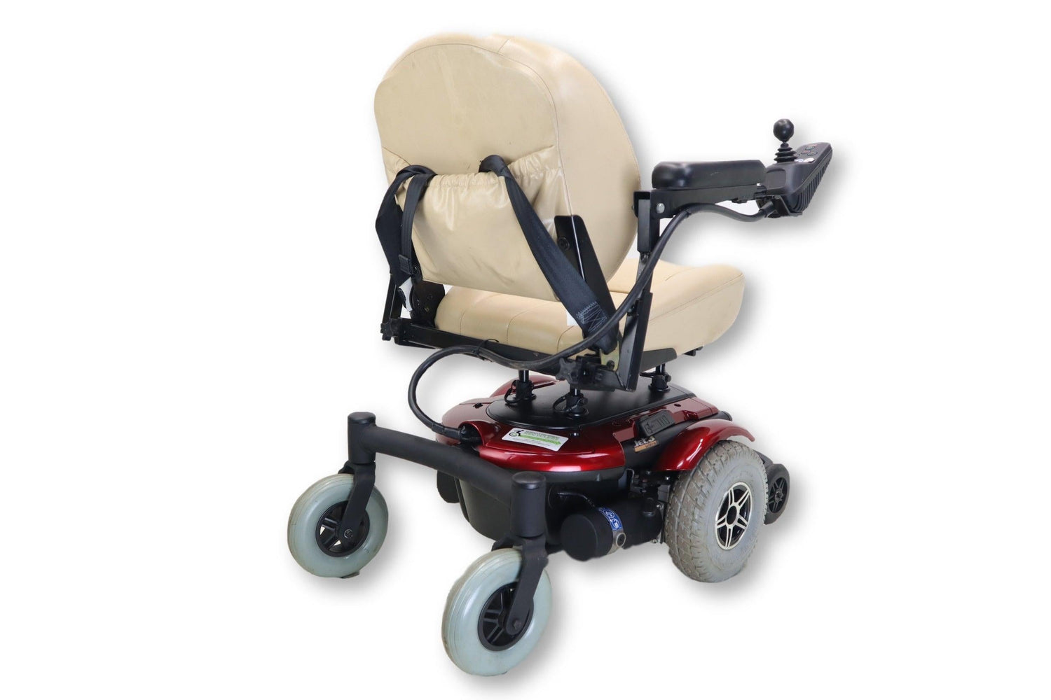 Jet 3 Ultra Electric Powered Wheelchair | 19" x 16" Seat Assembly | Pride Mobility | Candy Apple Red Exterior-Mobility Equipment for Less