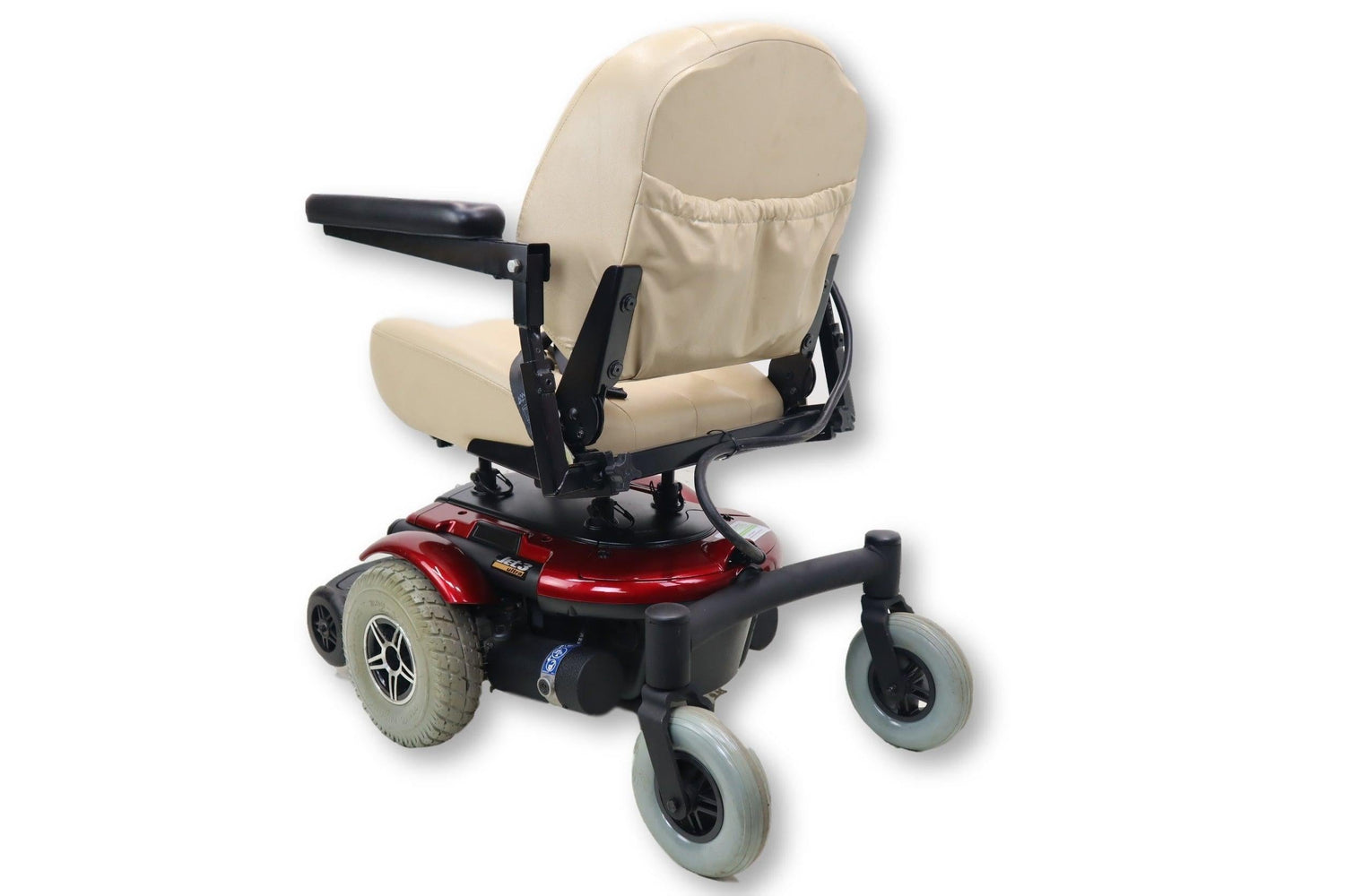 Jet 3 Ultra Electric Powered Wheelchair | 19" x 16" Seat Assembly | Pride Mobility | Candy Apple Red Exterior-Mobility Equipment for Less