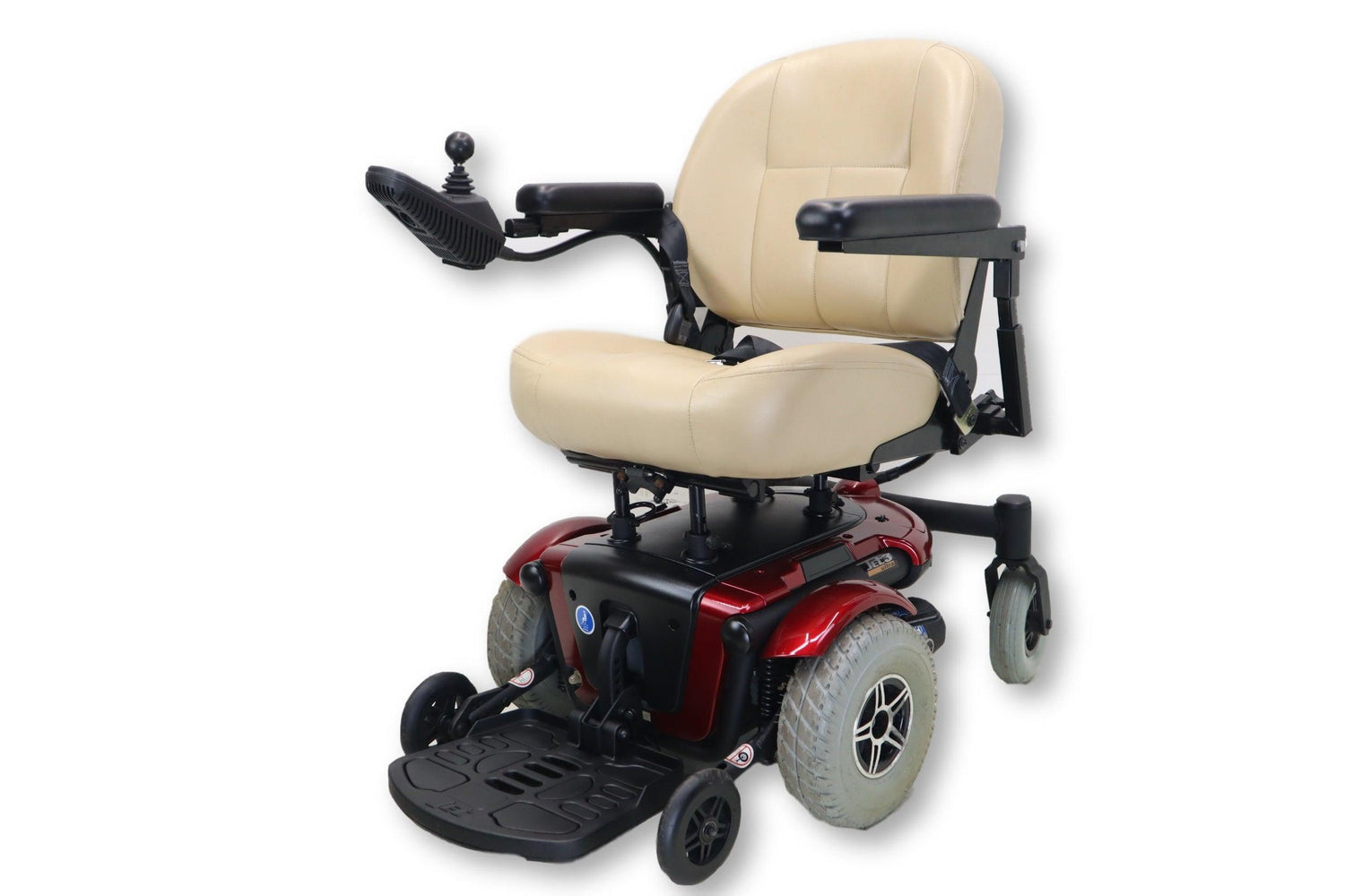 Jet 3 Ultra Electric Powered Wheelchair | 19" x 16" Seat Assembly | Pride Mobility | Candy Apple Red Exterior-Mobility Equipment for Less