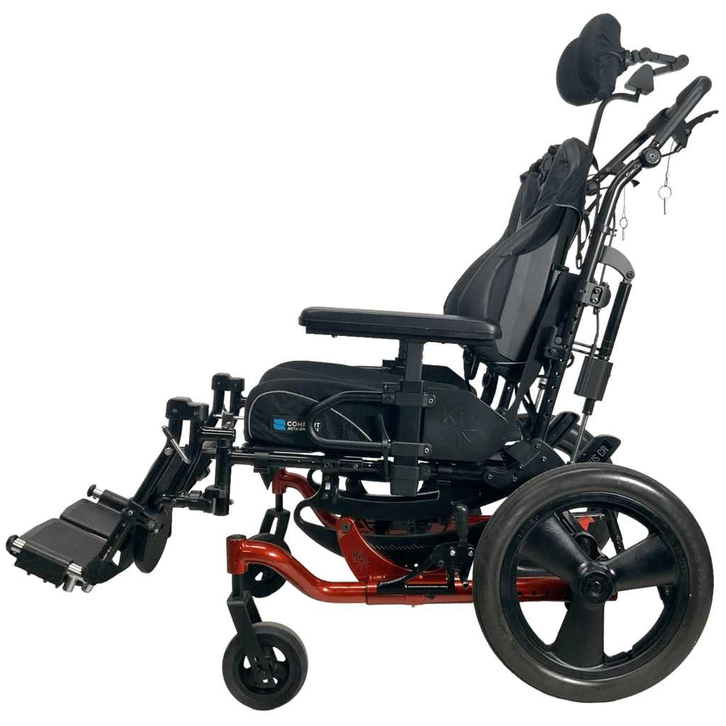Ki Mobility Focus CR Tilt-In-Space Manual Wheelchair | 17 x 17 Seat | Reclining Backrest, Transit Kit - Mobility Equipment for Less