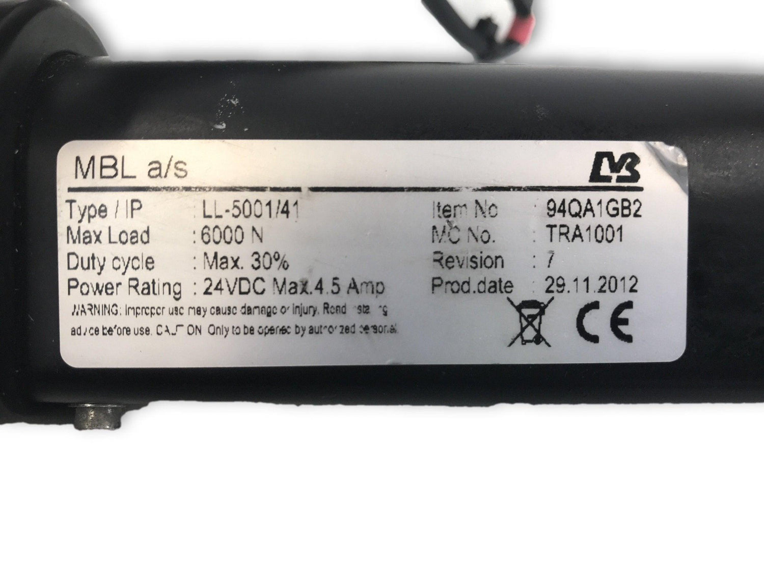 Lift and Tilt Actuator (94QA1GB2) | Pride Quantum LL-5001/41-Mobility Equipment for Less