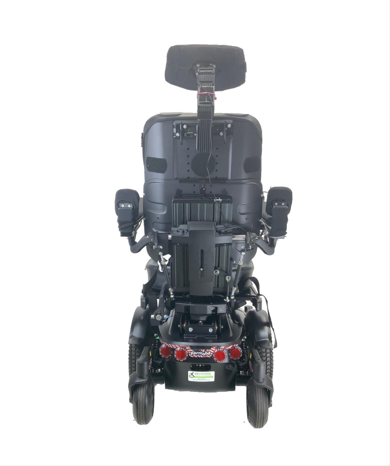 Like New 2019 Permobil M3 Rehab Power Chair | 19" x 21" Seat | Seat Elevate, Tilt, Recline, Power Legs | Only 33 Miles! | American Flag Color Decal Kit-Mobility Equipment for Less