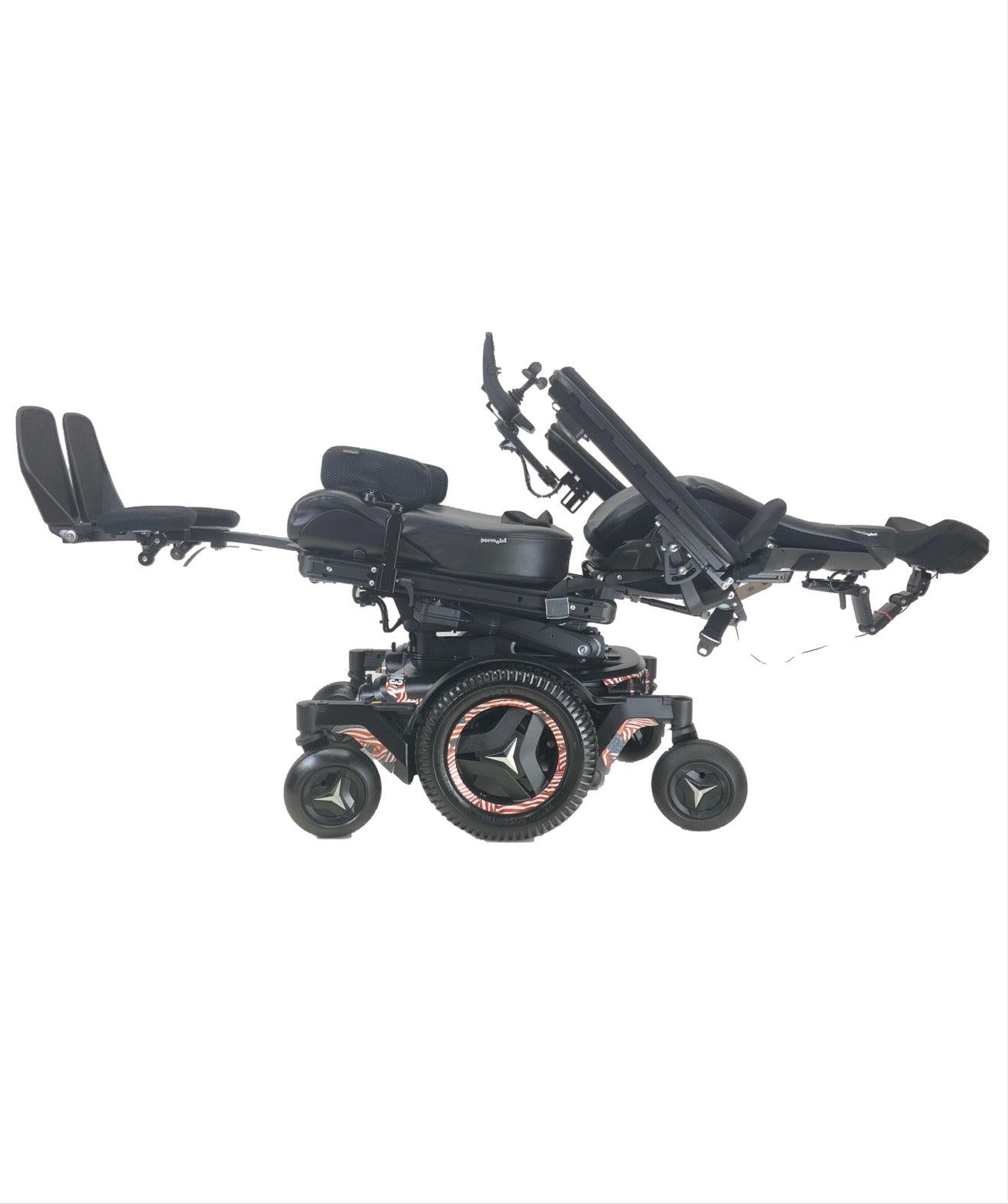 Like New 2019 Permobil M3 Rehab Power Chair | 19" x 21" Seat | Seat Elevate, Tilt, Recline, Power Legs | Only 33 Miles! | American Flag Color Decal Kit-Mobility Equipment for Less