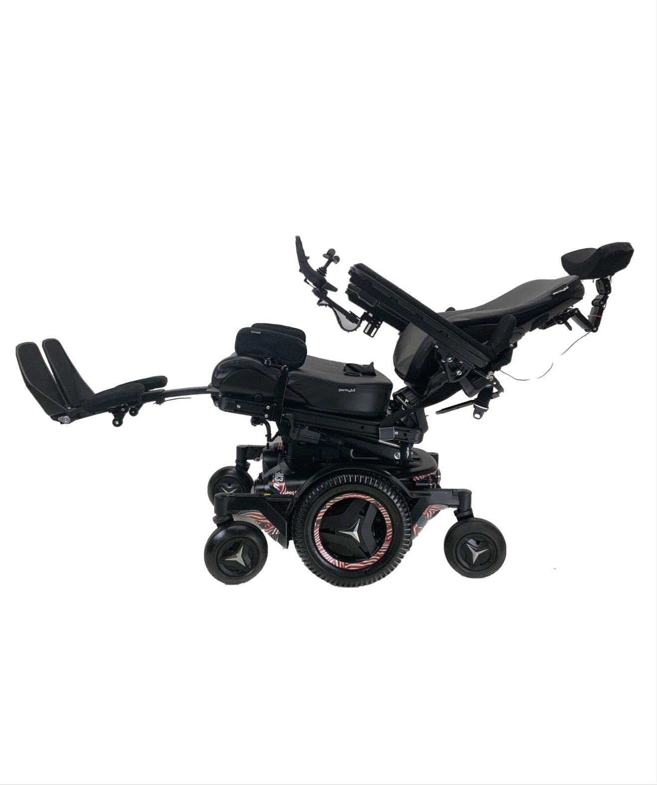 Like New 2019 Permobil M3 Rehab Power Chair | 19" x 21" Seat | Seat Elevate, Tilt, Recline, Power Legs | Only 33 Miles! | American Flag Color Decal Kit-Mobility Equipment for Less