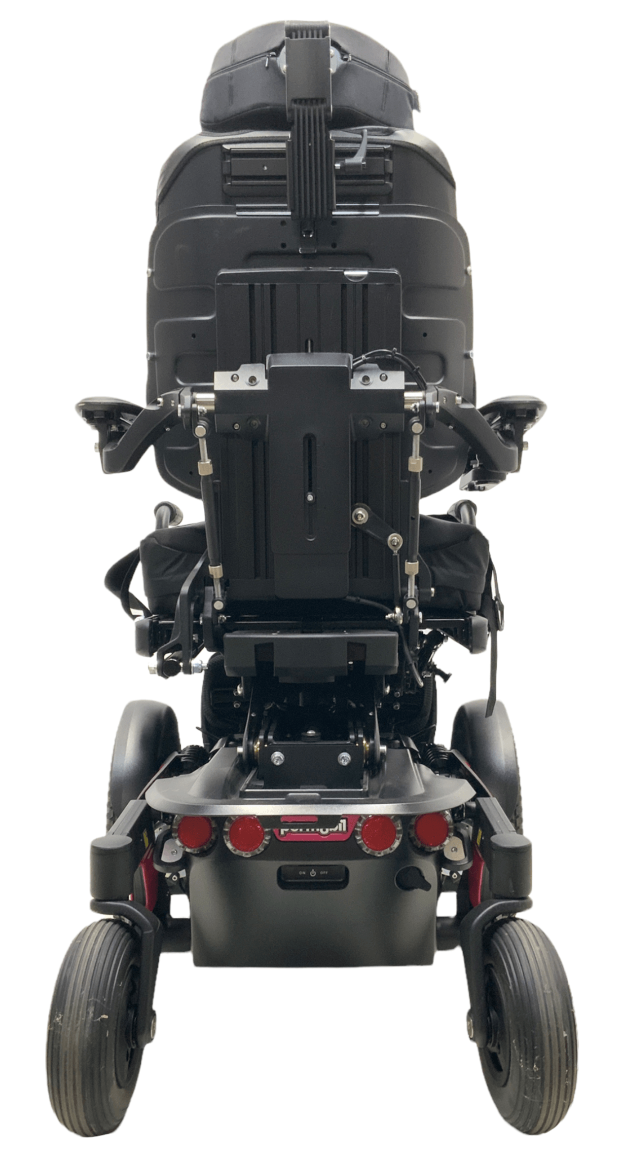 permobil f3 corpus pink power wheelchair rear view