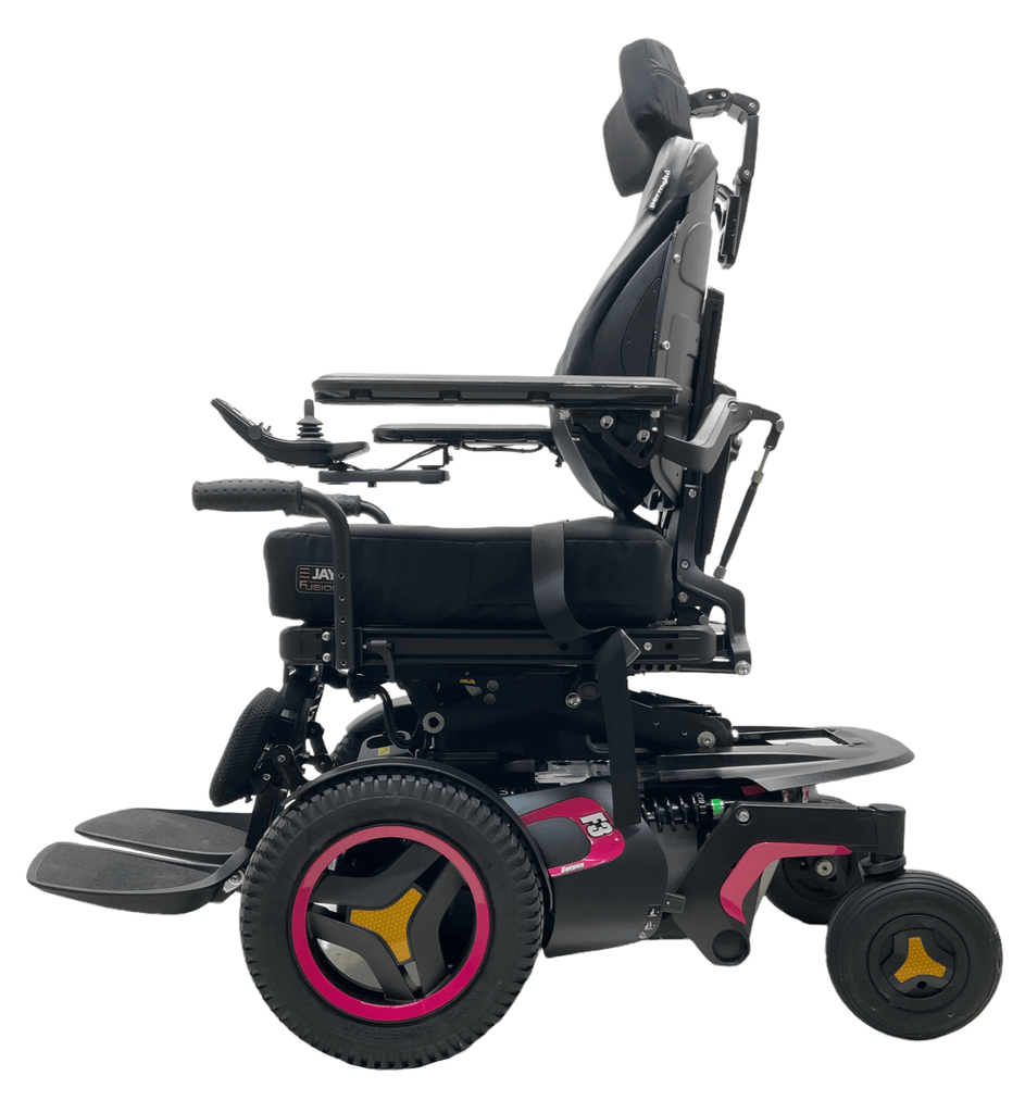permobil f3 corpus pink motorized wheelchair left side