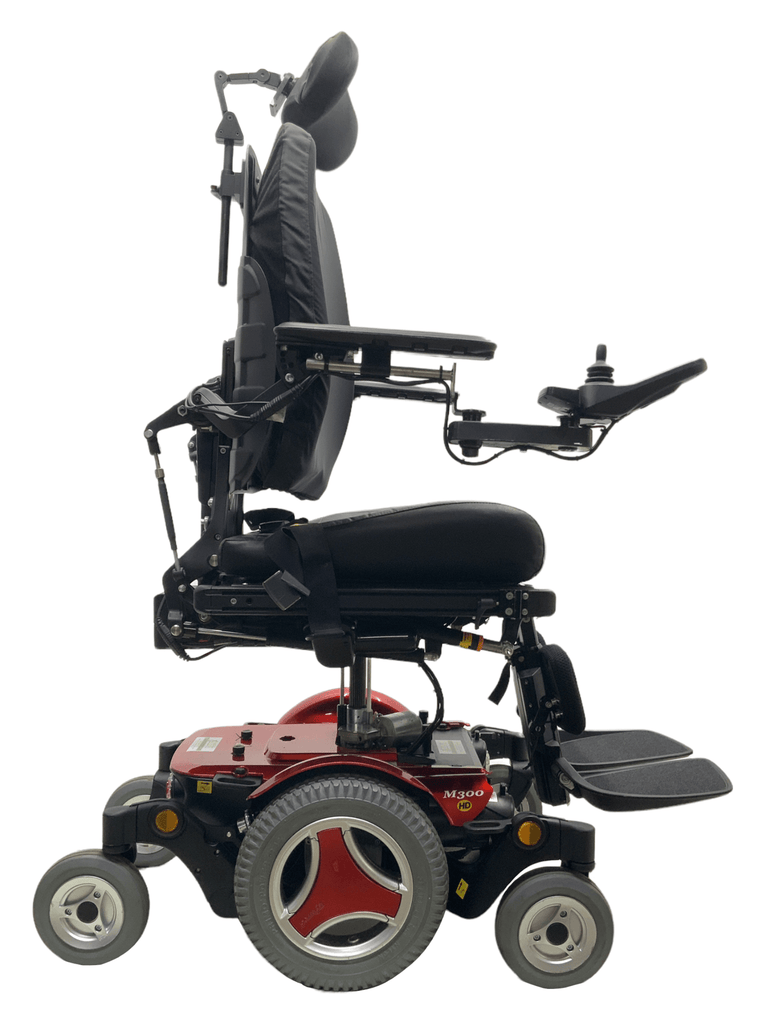 permobil m300 hd heavy duty red power wheelchair seat elevate