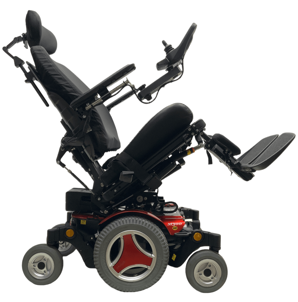permobil m300 hd heavy duty red power wheelchair tilt