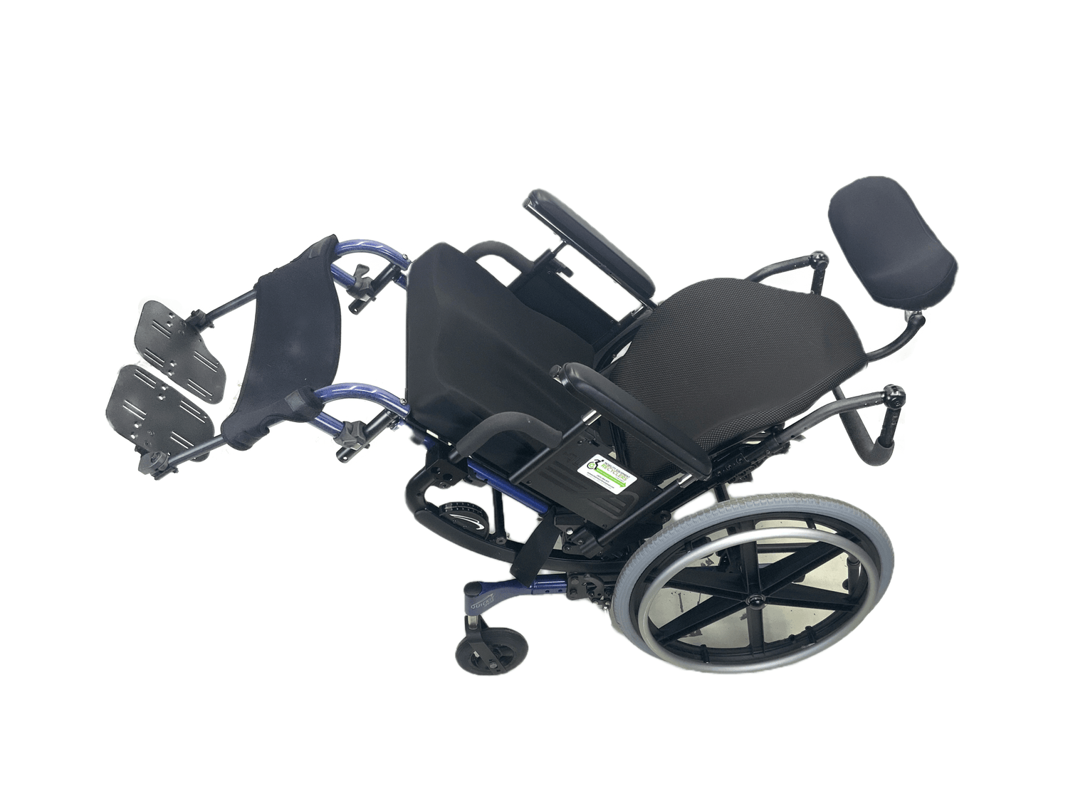 Like New Quickie Iris Tilt-In-Space Manual Wheelchair | 18" x 18" Seat | Seat Belt, Swing-Away Leg Rests, Contoured Backrest, Height Adjustable Push Handles-Mobility Equipment for Less