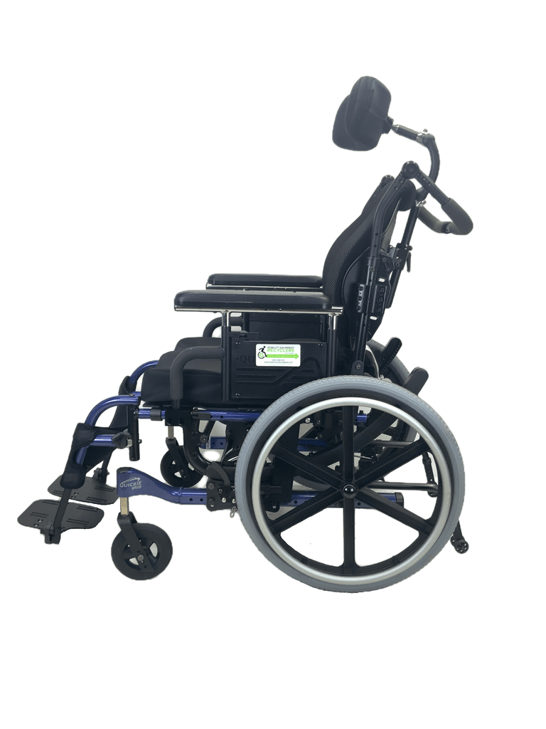 Like New Quickie Iris Tilt-In-Space Manual Wheelchair | 18" x 18" Seat | Seat Belt, Swing-Away Leg Rests, Contoured Backrest, Height Adjustable Push Handles-Mobility Equipment for Less