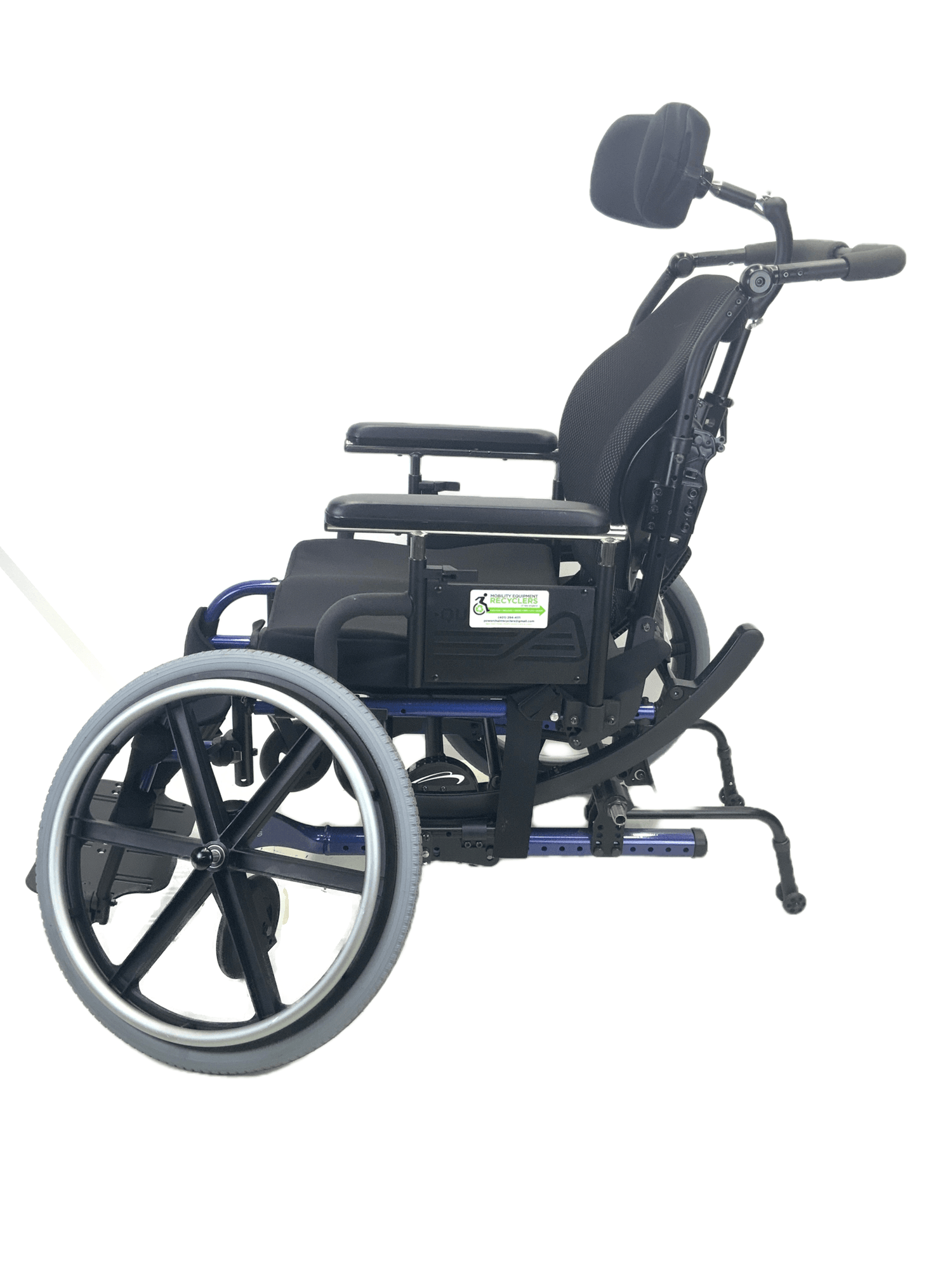 Like New Quickie Iris Tilt-In-Space Manual Wheelchair | 18" x 18" Seat | Seat Belt, Swing-Away Leg Rests, Contoured Backrest, Height Adjustable Push Handles-Mobility Equipment for Less