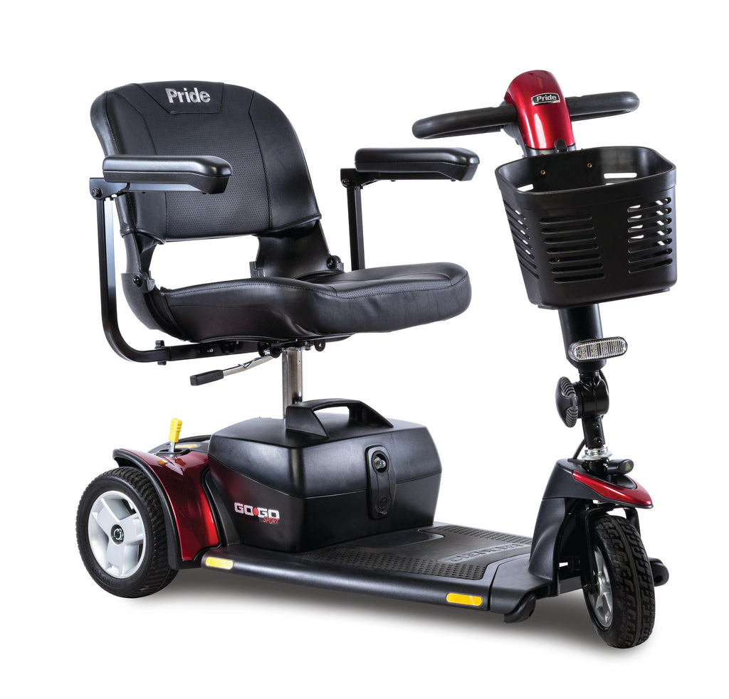 New Pride Mobility Go-Go Sport 3-Wheel Mobility Scooter | Max Speed 4.7 MPH | 325 LBS Weight Capacity-Mobility Equipment for Less