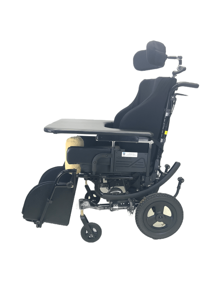 New Quickie Iris Tilt-In-Space Manual Wheelchair | 18 x 18 Inches | Legbox, Thigh Supports, Abductor Pad, Removable Activity Tray-Mobility Equipment for Less