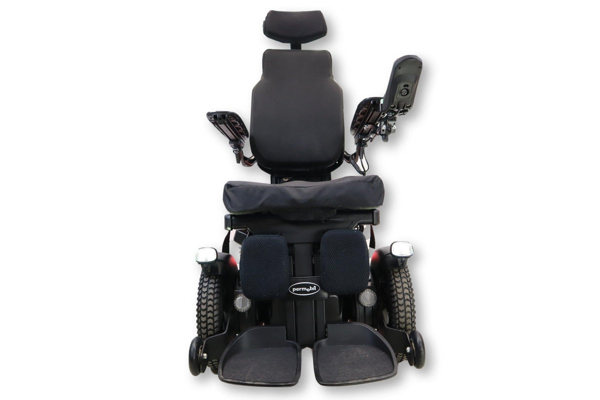 Permobil F3 Power Wheelchair With Seat Elevate, Tilt, Recline, & Power Legs | Head Lights, Tail Lights, & Left/Right Turn Signals-Mobility Equipment for Less