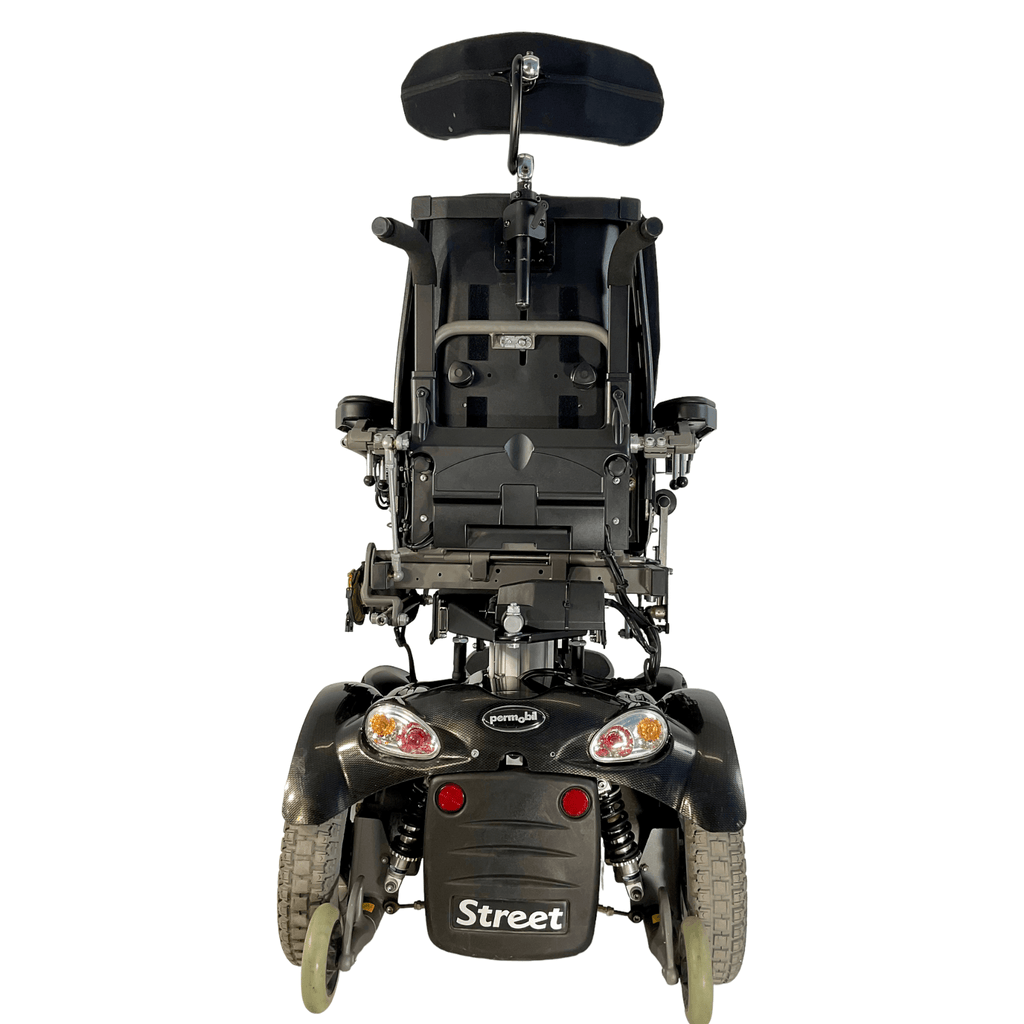 Permobil Street Rehab Power Chair | 17 x 18 Seat | Lighting Kit, Seat Elevate, Cup Holder - Mobility Equipment for Less