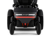 Rear view of Permobil M3 with Essentials Carrier attached