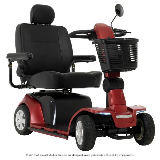 Pride Mobility Maxima 4-Wheel Heavy Duty Scooter | Max Speed 5.3 MPH | 500 LBS Weight Capacity Red-Mobility Equipment for Less