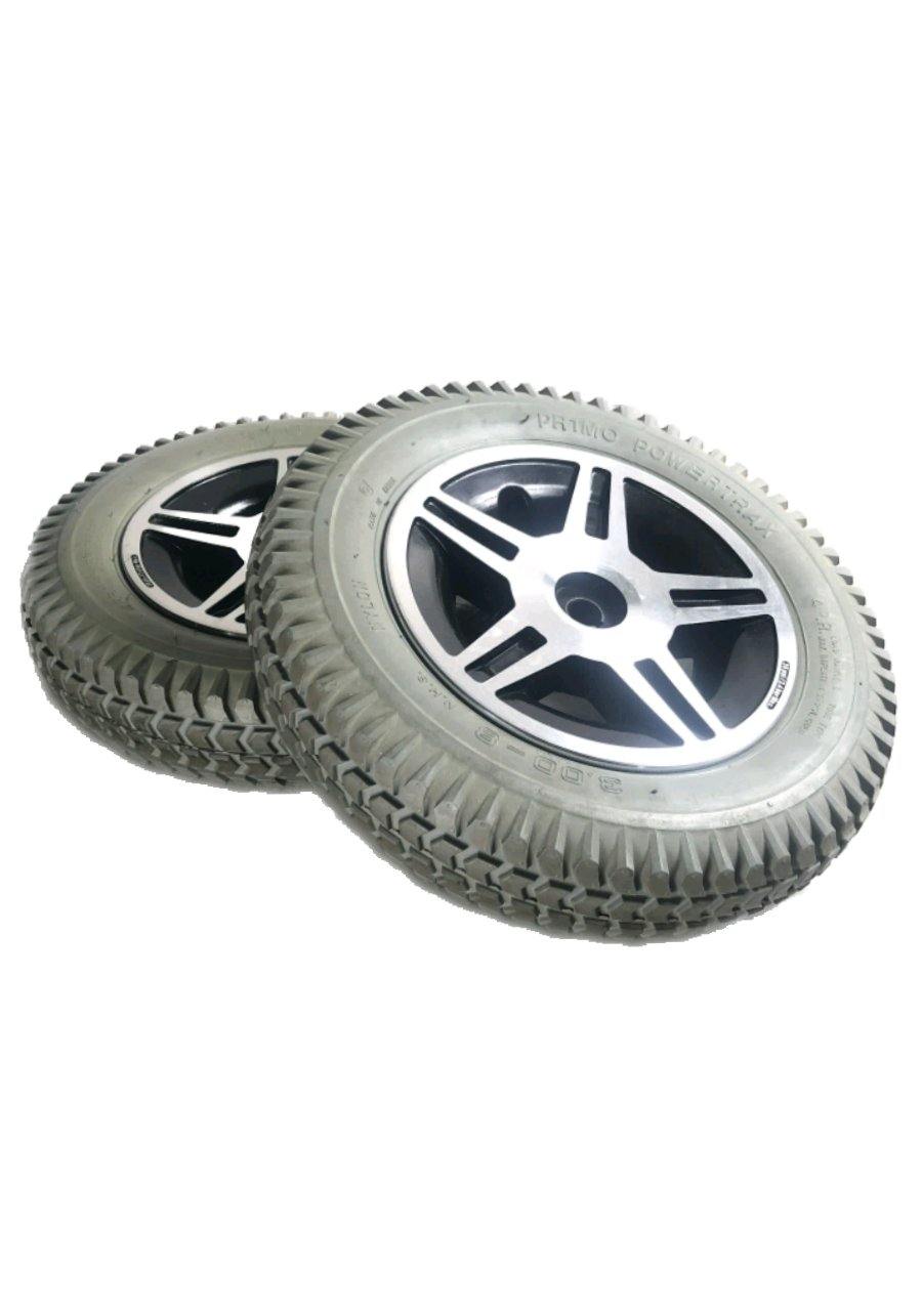 Replacement Solid/Flat-Free Pr1mo PowerTrax Wheels for Pride Mobility Power Chairs | 14 x 3 Inches (3.00 - 8) | WHLASMB1654 | Certified Pre-Owned-Mobility Equipment for Less