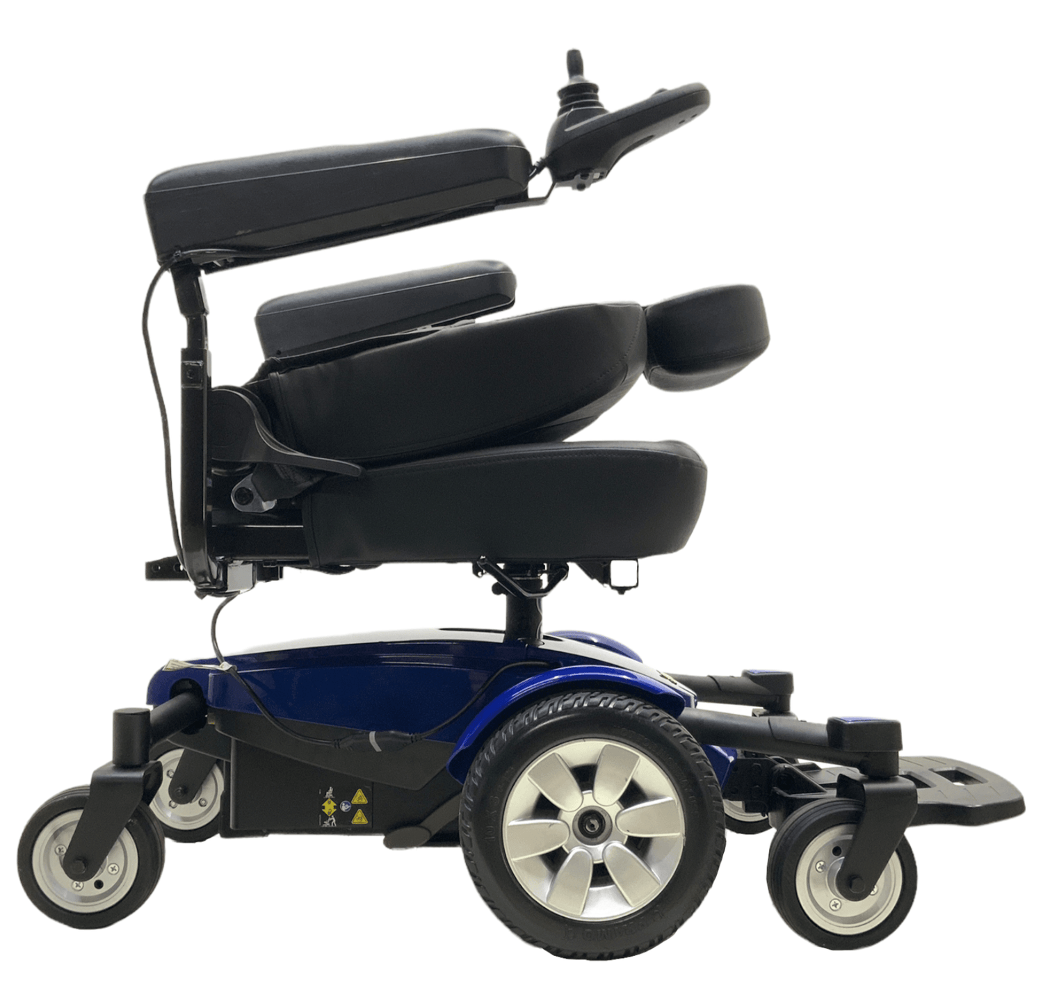 pride mobility jazzy select 6 blue power wheelchair seat collapsed