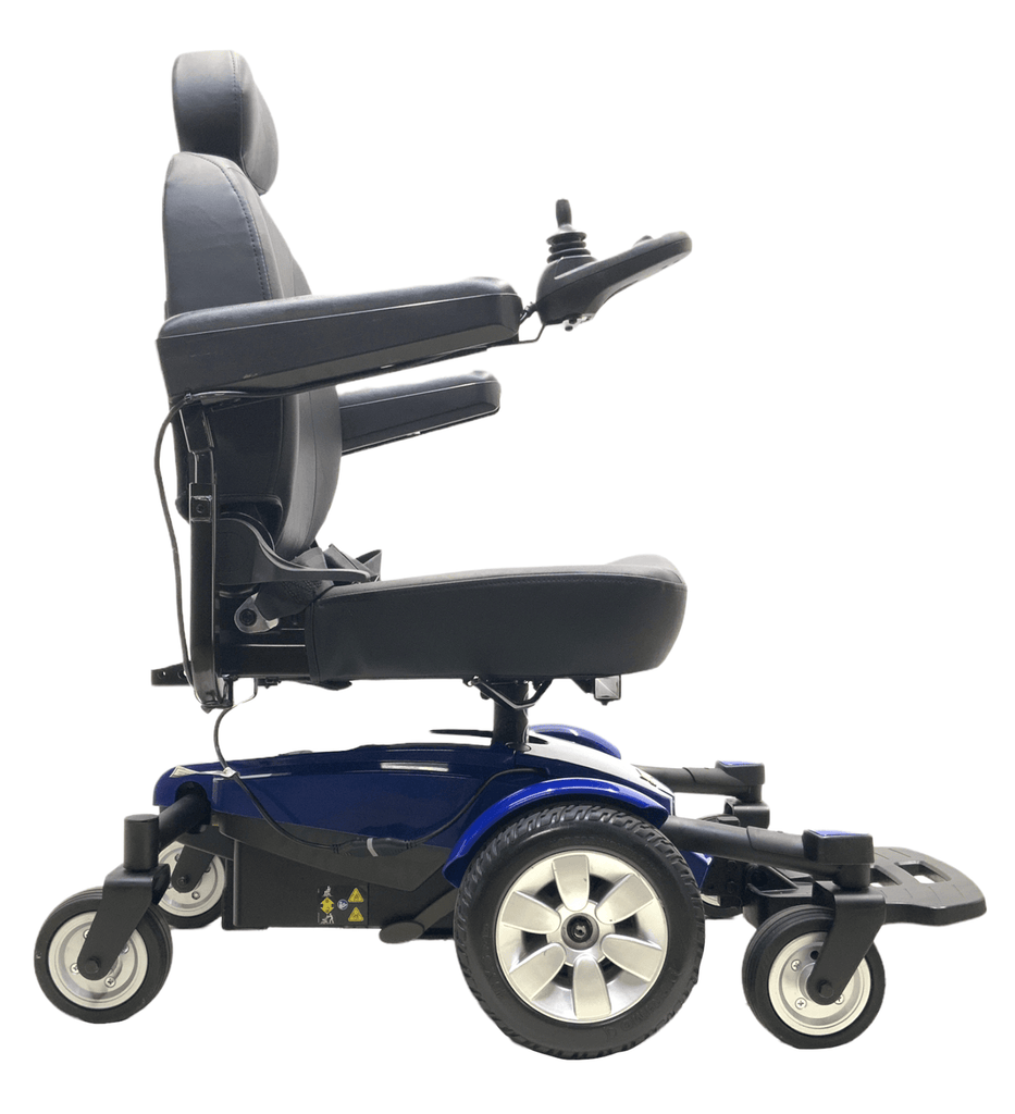 pride mobility jazzy select 6 blue power wheelchair right side