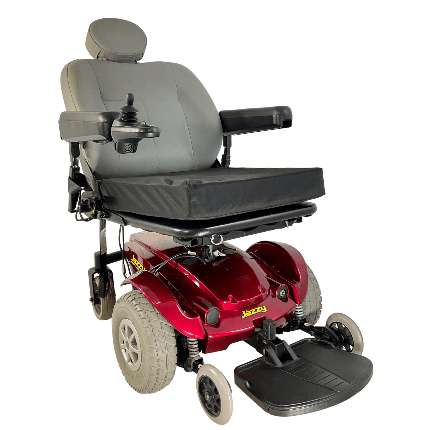 Pride Mobility Jazzy Select Power Chair | 18 x 20 Seat | Seat Pan Style Seat W/ Cushion | Red Shroud - Mobility Equipment for Less