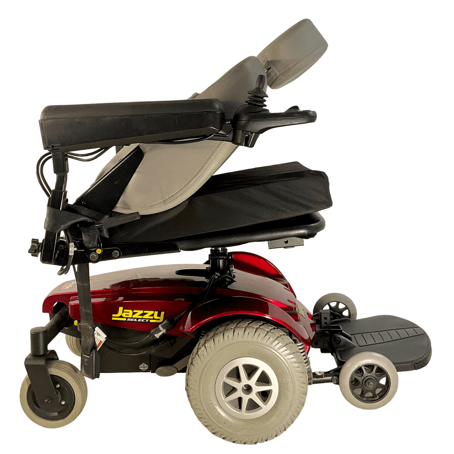 Pride Mobility Jazzy Select Power Chair | 18 x 20 Seat | Seat Pan Style Seat W/ Cushion | Red Shroud - Mobility Equipment for Less