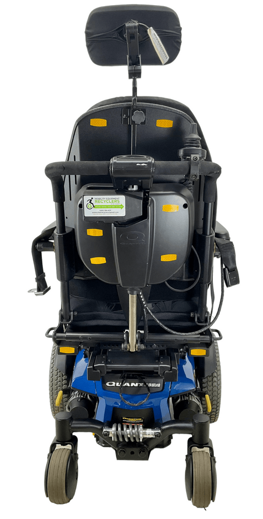 pride mobility quantum q6 edge blue power wheelchair rear view
