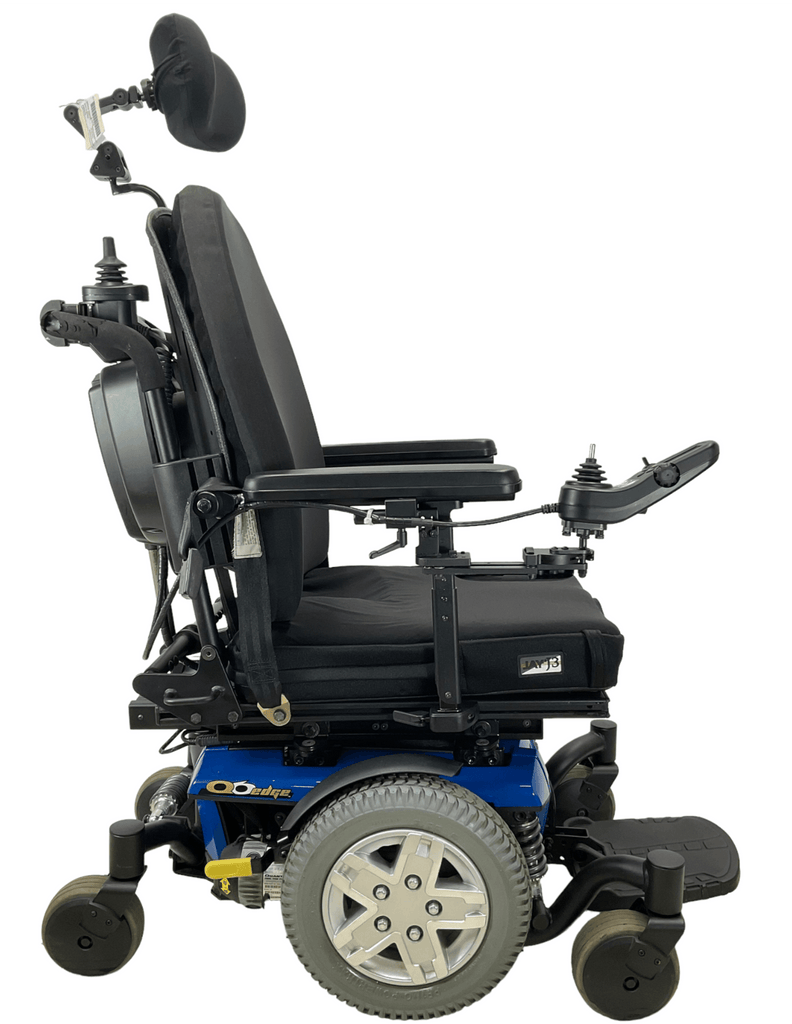 pride mobility quantum q6 edge blue power wheelchair right view