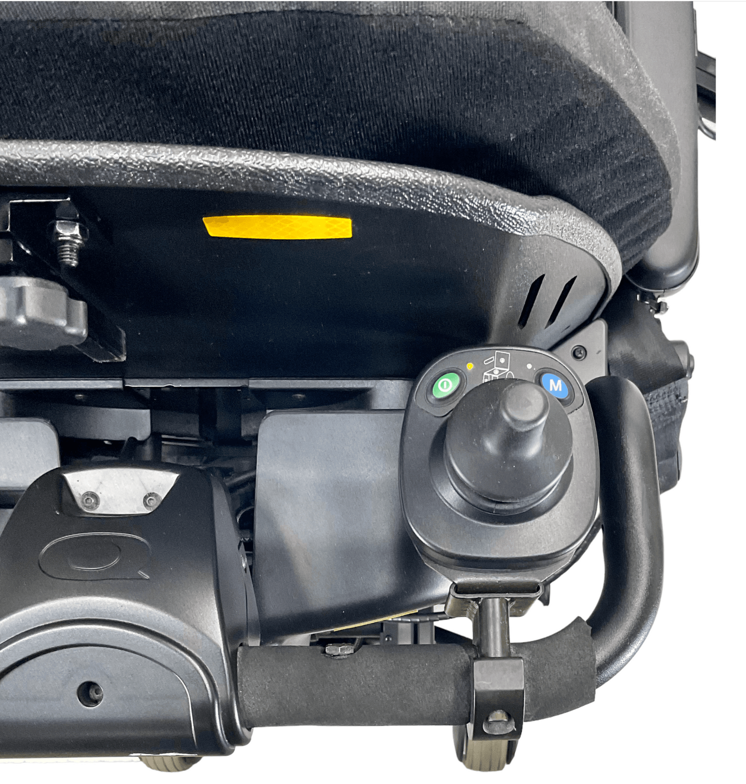 pride mobility quantum q6 edge blue power wheelchair attendant control joystick