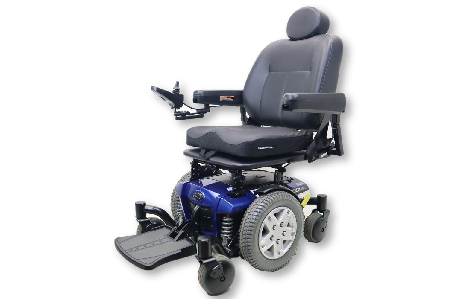 Quantum Q6 Edge Electric Powered Wheelchair By Pride Mobility | Blue Exterior | Swing-Away Joystick | 18" x 18" Seat-Mobility Equipment for Less