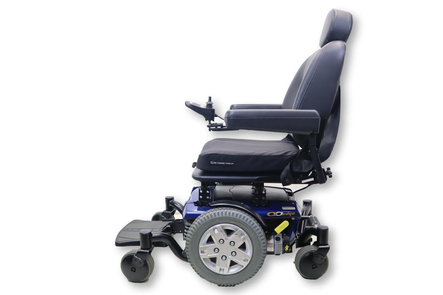 Quantum Q6 Edge Electric Powered Wheelchair By Pride Mobility | Blue Exterior | Swing-Away Joystick | 18" x 18" Seat-Mobility Equipment for Less