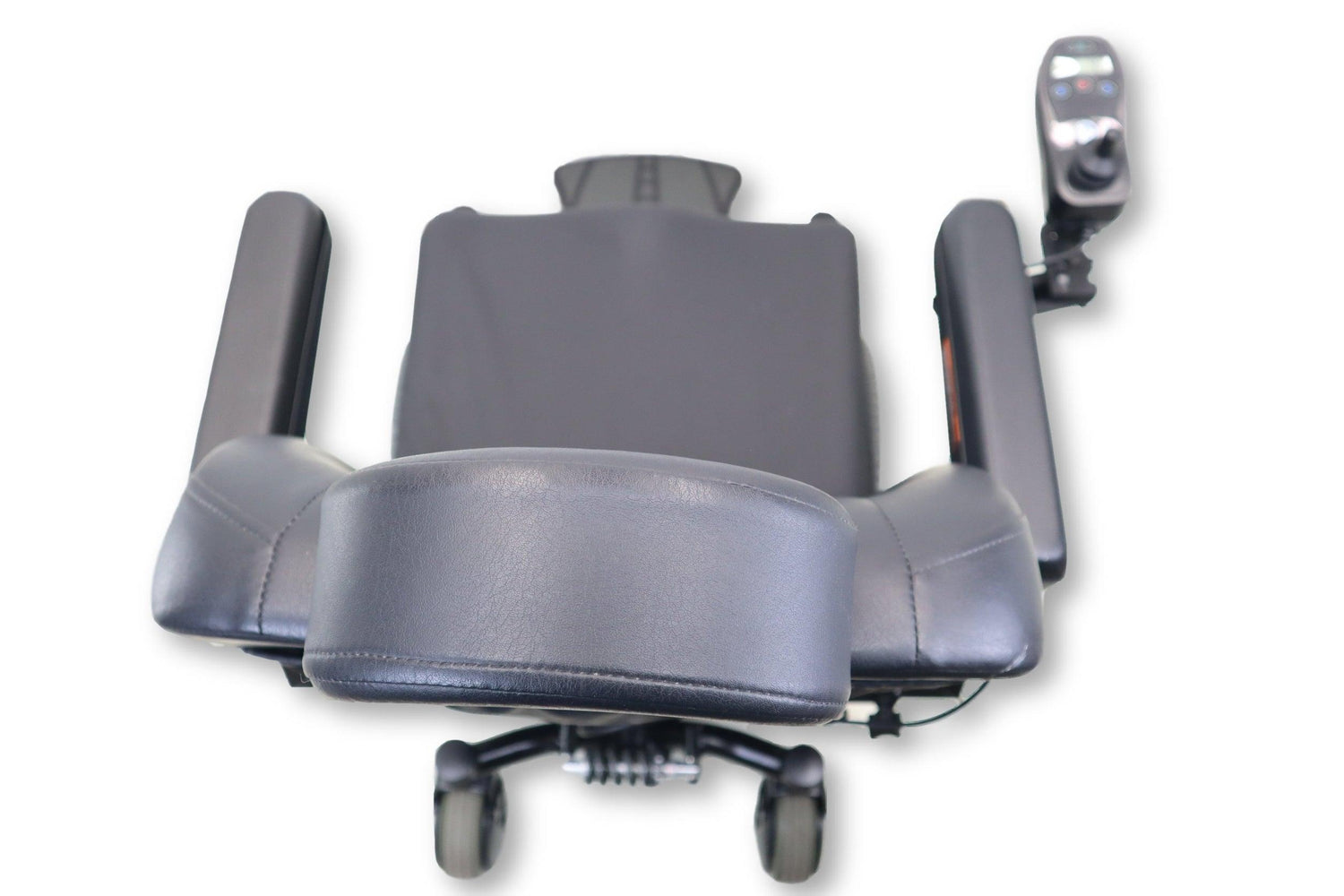 Quantum Q6 Edge Electric Powered Wheelchair By Pride Mobility | Blue Exterior | Swing-Away Joystick | 18" x 18" Seat-Mobility Equipment for Less