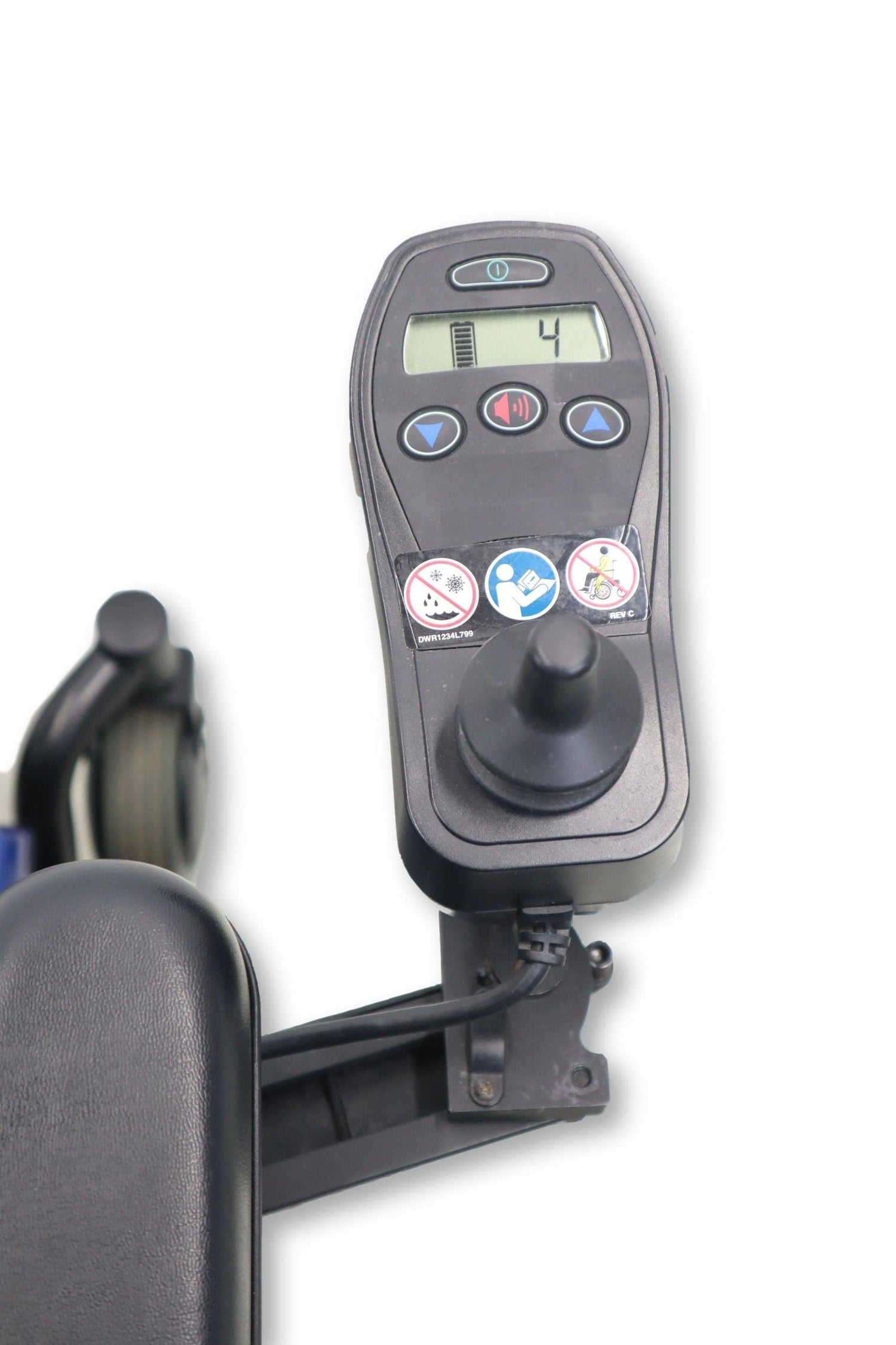 Quantum Q6 Edge Electric Powered Wheelchair By Pride Mobility | Blue Exterior | Swing-Away Joystick | 18" x 18" Seat-Mobility Equipment for Less