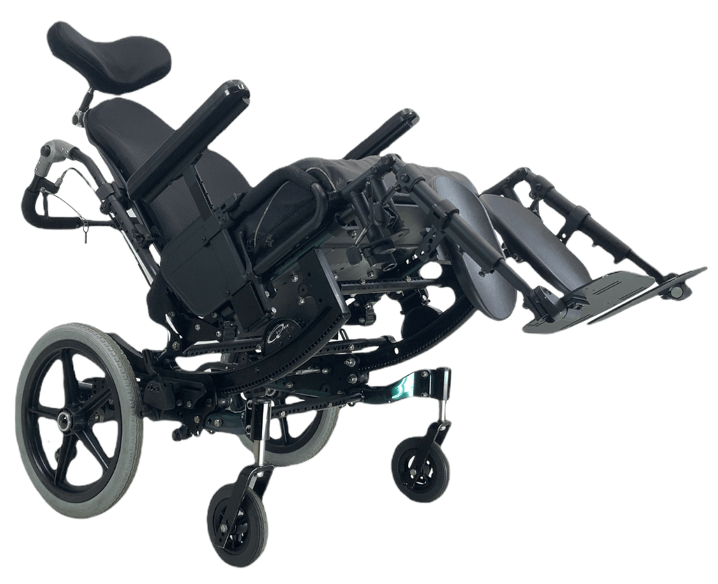 Quickie Iris Tilt-In-Space Manual Wheelchair | Elevating Leg Rests | 19" x 18" Seat | 56% Savings!-Mobility Equipment for Less