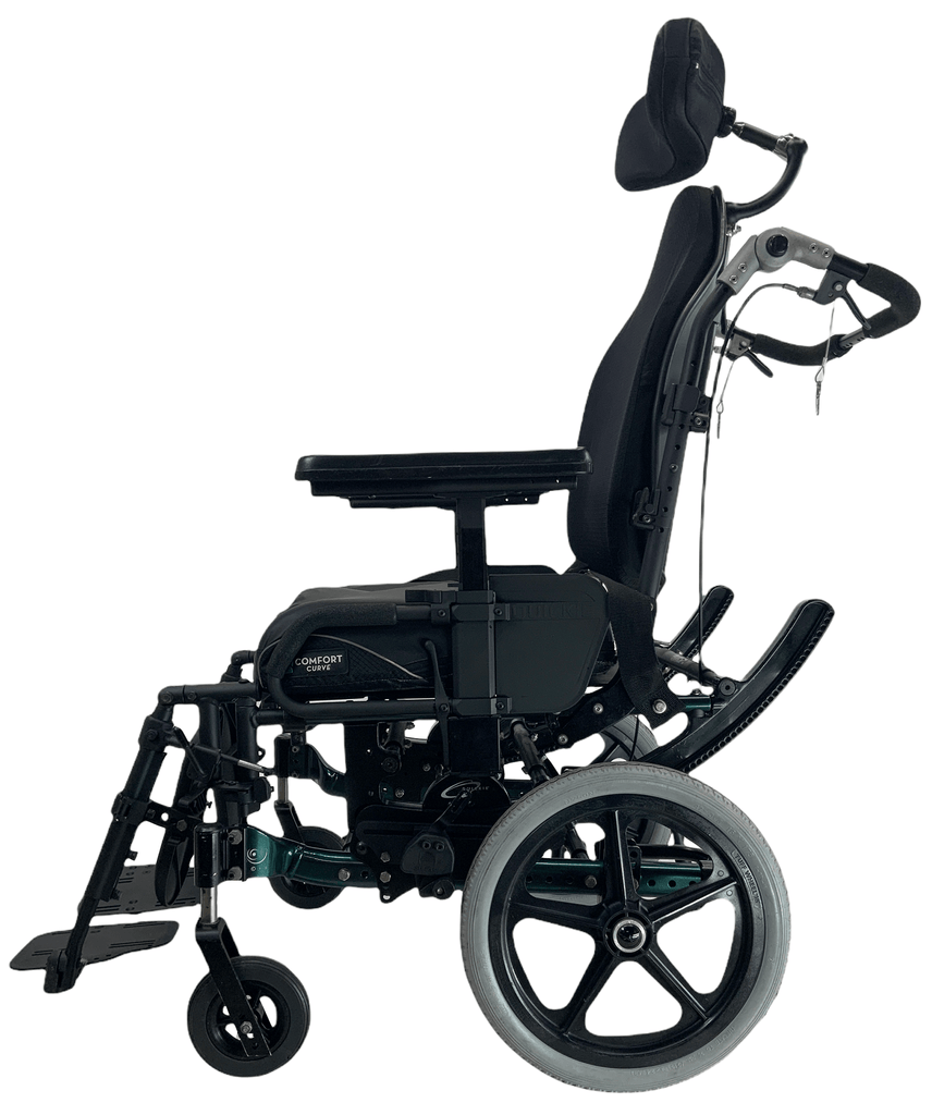 Quickie Iris Tilt-In-Space Manual Wheelchair | Elevating Leg Rests | 19" x 18" Seat | 56% Savings!-Mobility Equipment for Less