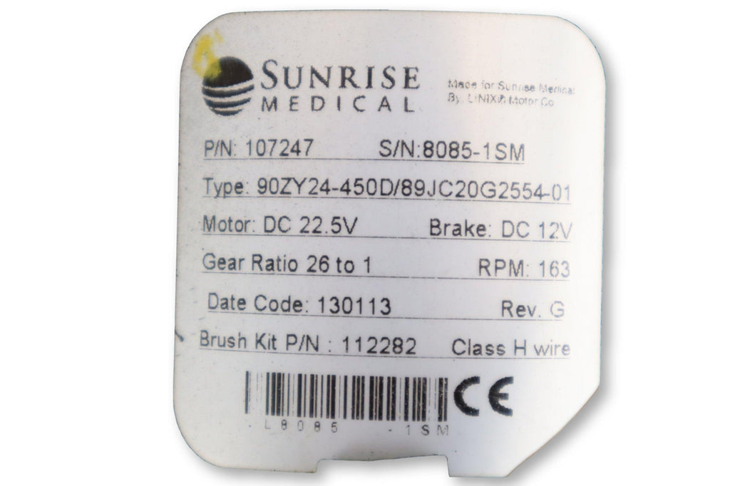 Replacement Motor & Gearbox For Mid-Wheel Drive Sunrise Medical Quickie Pulse 6 & Quickie QM-710 | 107247 | 107248 | 112282-Mobility Equipment for Less