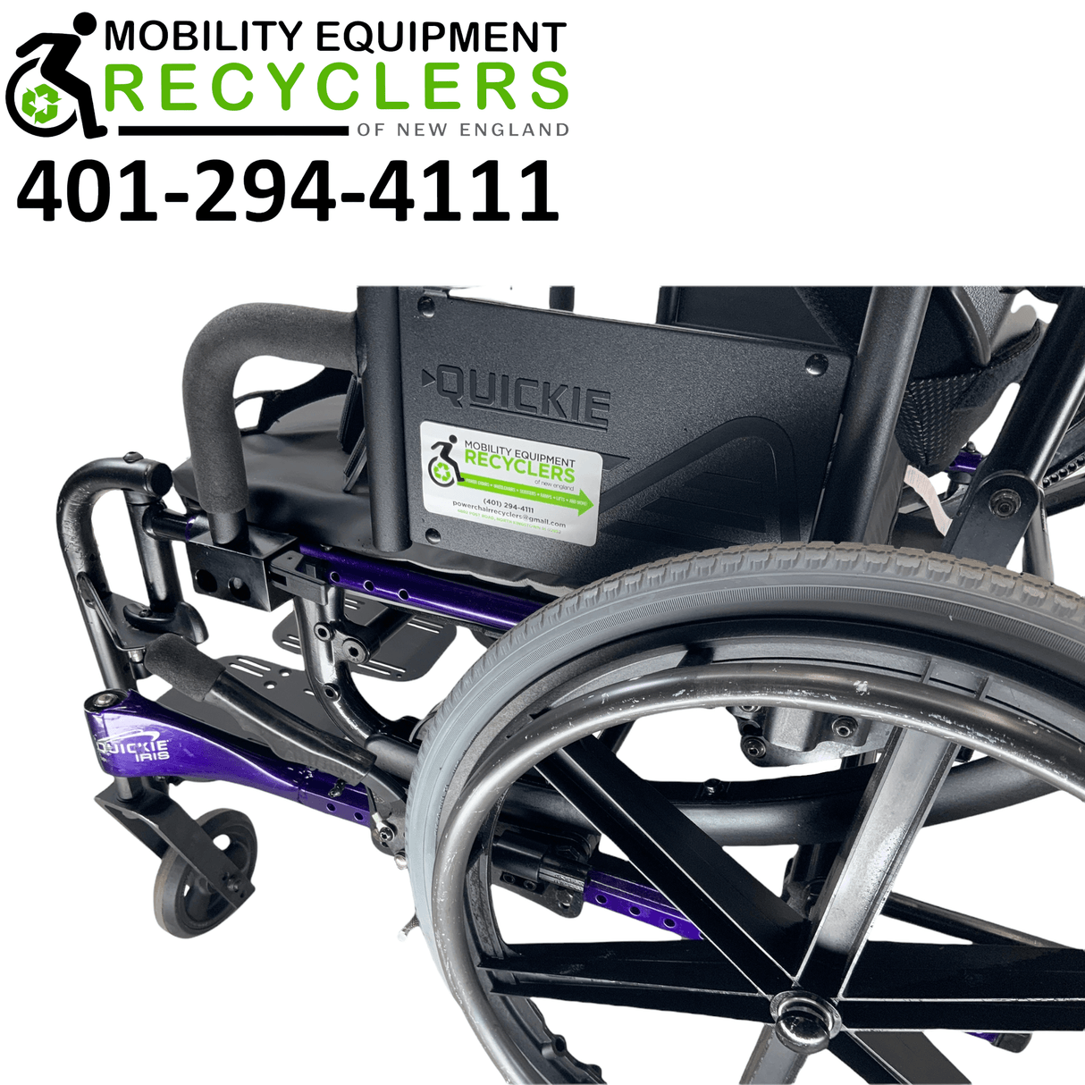 Sunrise Medical Quickie Iris Tilt-In-Space Manual Wheelchair | Height Adjustable Armrest, Swing-Away Leg Rests, Adjustable Headrest, Height Adjustable Push Handles-Mobility Equipment for Less