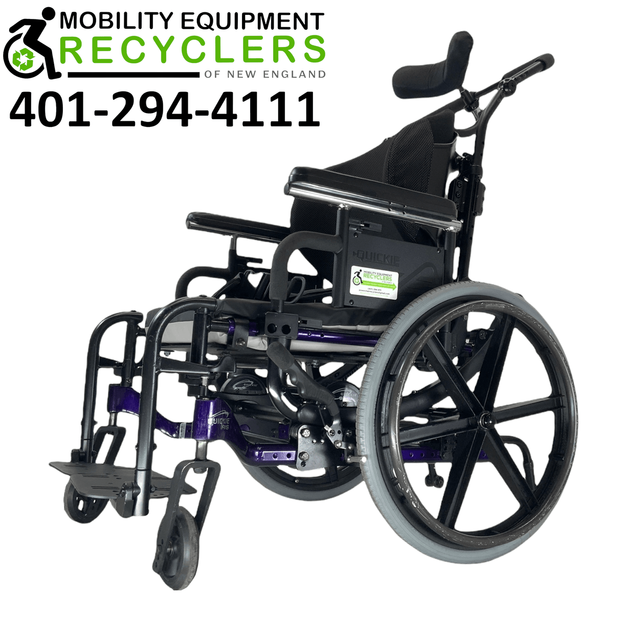 Sunrise Medical Quickie Iris Tilt-In-Space Manual Wheelchair | Height Adjustable Armrest, Swing-Away Leg Rests, Adjustable Headrest, Height Adjustable Push Handles-Mobility Equipment for Less