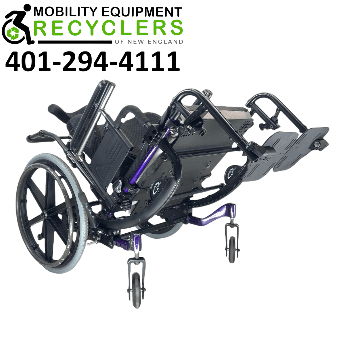 Sunrise Medical Quickie Iris Tilt-In-Space Manual Wheelchair | Height Adjustable Armrest, Swing-Away Leg Rests, Adjustable Headrest, Height Adjustable Push Handles-Mobility Equipment for Less